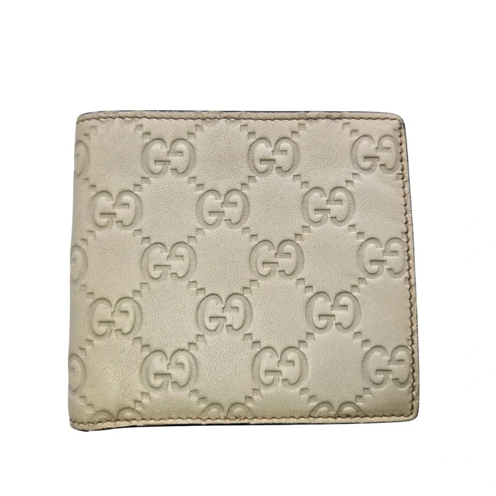 Gucci Guccissima Leather Bifold Wallet Beige Monogram 146223-0416 Mens